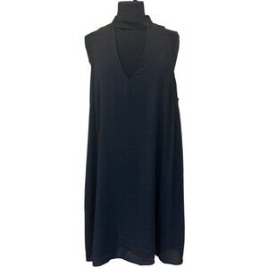 HAUTE FOX Black Sleeveless Dress Knee Length w/Keyhole Neck Women Plus Size 2X